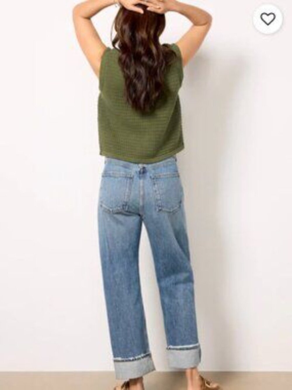 Agolde Fran Cuffed Jeans in Medium Blue Wash - Picture 2 of 7
